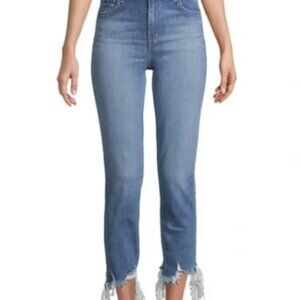 J BRAND Ruby High Rise Cropped Raw Hem Jeans Futurist Cigarette Fit EUC Size 28
